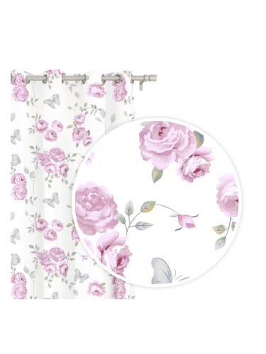 Edoti Curtain with flower Calmia 140x250 A734