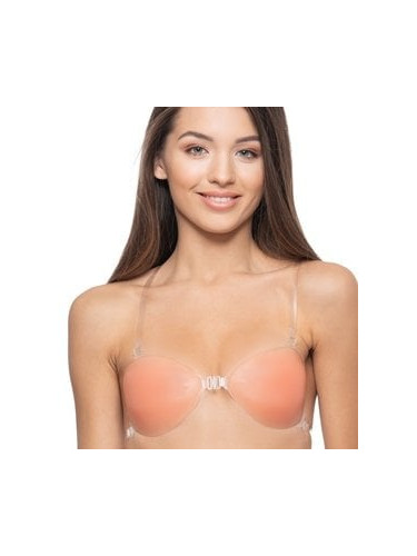 Women's silicone bra with straps GORTEKS - beige