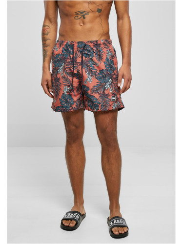 Patterned Swimsuit Shorts Dark Tropical Aop