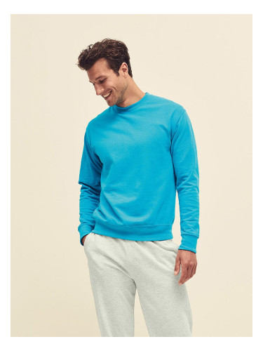 Blue Men's Sweatshirt Lightweight Set-in-Sweat Sweat Fruit of the Loom