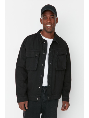 Trendyol Black Men's Big Pocket Trucker Jacket