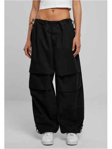 Women's cotton parachute pants black