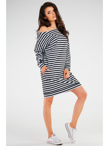 Infinite You Woman's Dress M257 Black Stripes