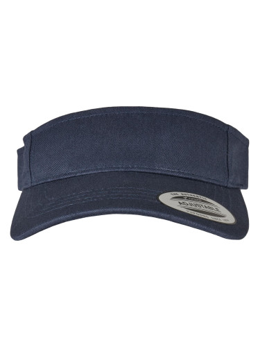 Curved navy visor cap