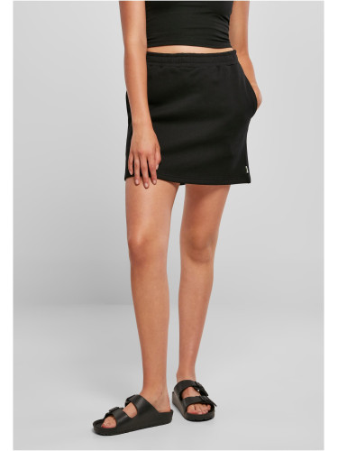 Women's organic terry mini skirt black