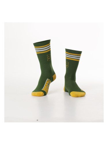 Men's green sports socks with inscription