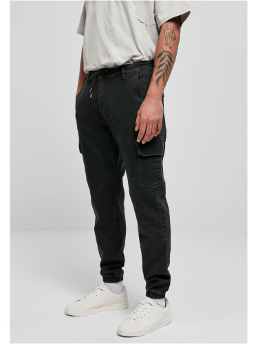 Knitted Cargo Jogging Pants Black