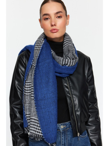 Trendyol Sax Crowbar Patterned Soft Textured Scarf