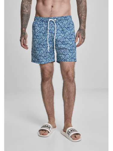 Men's swimwear with a floral pattern blue