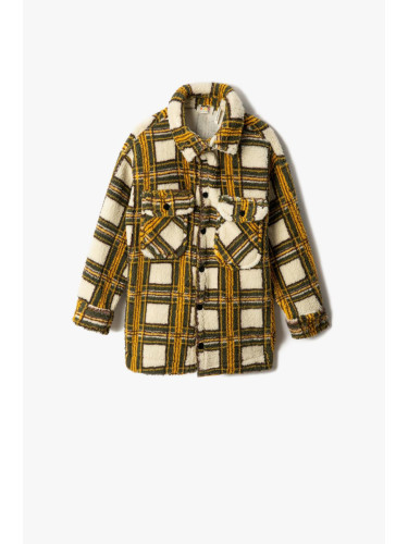 Koton Boys' Mustard Plaid Jacket