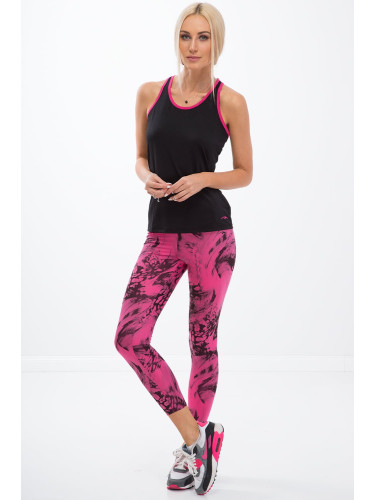 Pink leggings with black patterns