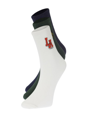 Trendyol Multi-Colored 3-Pack City Embroidered College-Tennis-Medium Socks