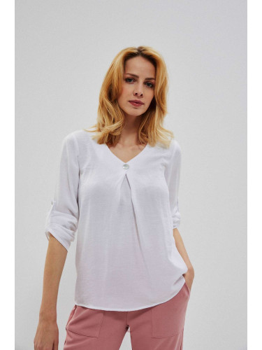 Marisse Smooth Viscose Shirt L-Ko-3705 White