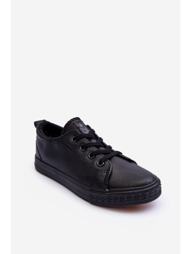 Детски кожени маратонки черни Poliana