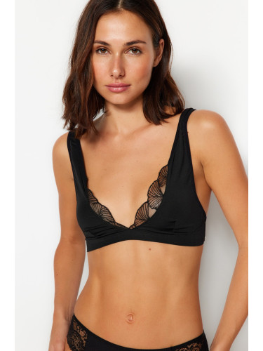 Trendyol Black Polyamide Lace Detail Bralet Bra