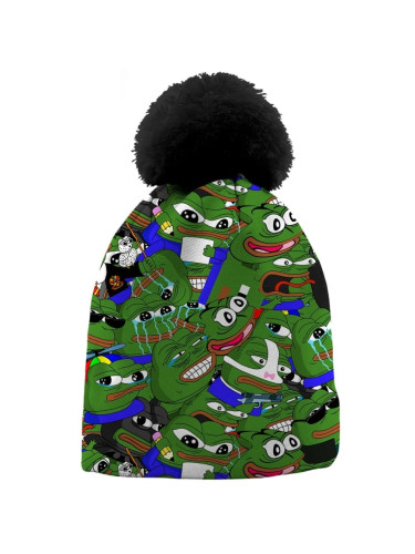 Mr. GUGU & Miss GO Woman's Pepe Memes Beanie WB21BL 2337