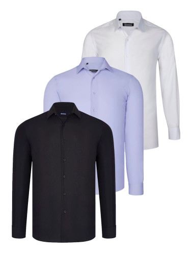 TRIPLE SET G726 DEWBERRY SHIRT-BLACK-WHITE-LILAC