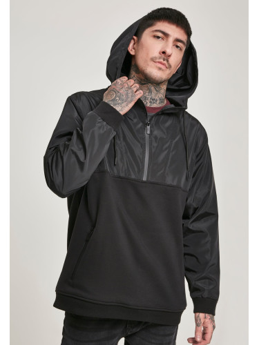 Military Half Zip Hoody Black