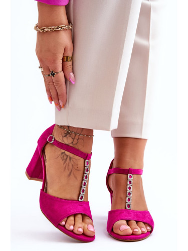 Suede heeled sandals Fuchsie Florines