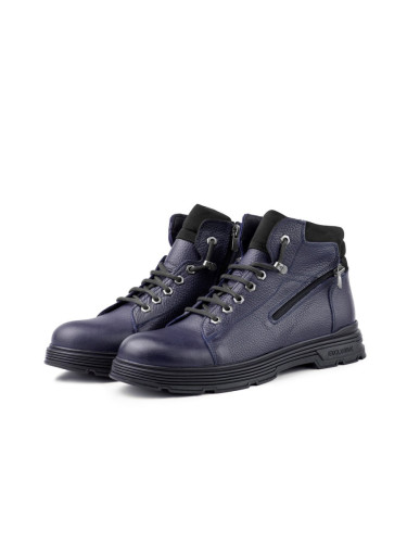 Ducavelli Ankle Genuine Leather Lace-up Rubber Sole Men's Boots, Zippered Boots.