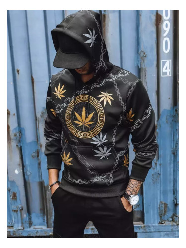 Bluza męska z nadrukiem czarna Dstreet
