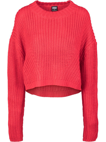 Women's wide oversize sweater in fiery red color