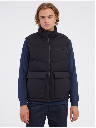 Black Men's Quilted Vest Jack & Jones Vester - Men