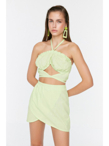 Trendyol Mint Tie Beach Top-Upper Set