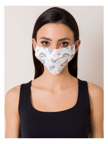 White reusable mask with print