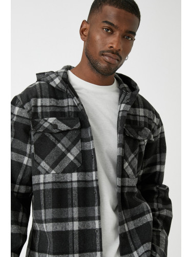 Koton Men's Black Plaid Sweatshirt