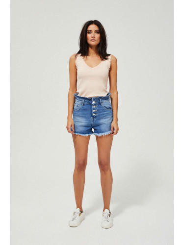 High-waisted denim shorts