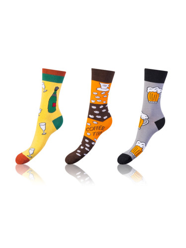 Bellinda 
CRAZY SOCKS 3x - Fun crazy socks 3 pairs - orange - yellow - gray