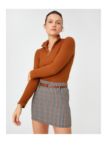 Koton Belt Detailed Slim Fit Mini Skirt