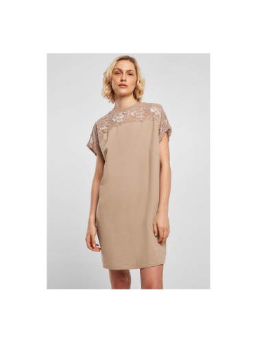 Women's dress with beige lace