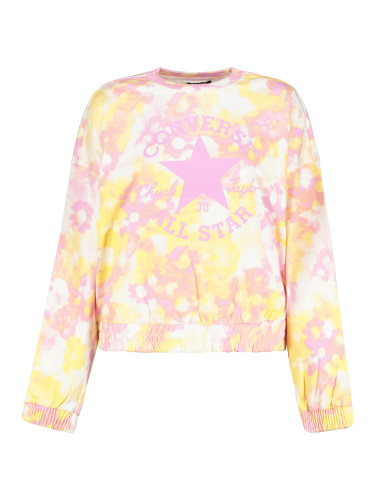 Yellow-pink women's floral sweatshirt Converse