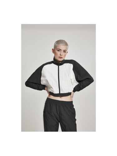 Women's short raglan wrinkled jacket Batwing blk/wht