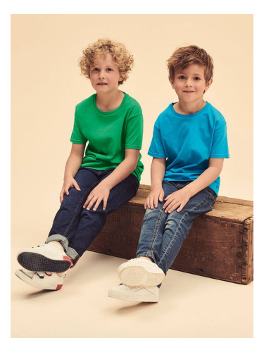 Green children's t-shirt in combed cotton Fruit of the Loom