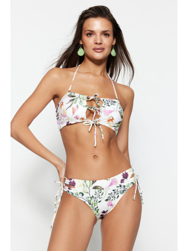 Trendyol флорални шарени вратовръзка редовни крак бикини дъното