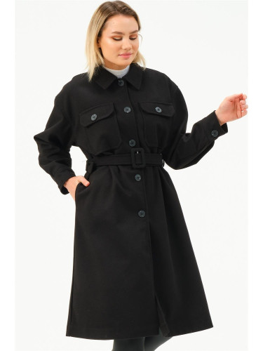Z6777 DEWBERRY WOMEN'S COAT-BLACK