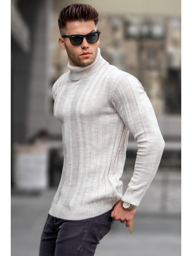 Madmext Stone Color Turtleneck Knitwear Sweater 5764