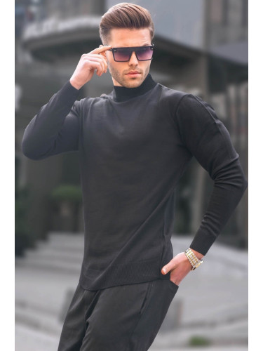 Madmext Black Slim Fit Half Turtleneck Men's Knitwear Sweater 6343