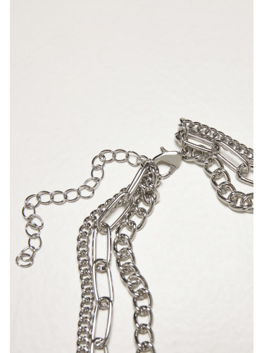 Многослойно колие в сребрист цвят