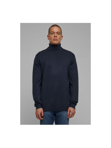 Knitted turtleneck in a navy design