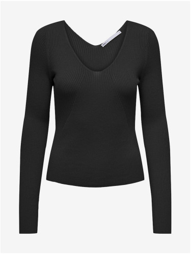 Black women's ribbed sweater ONLY Julie - Women