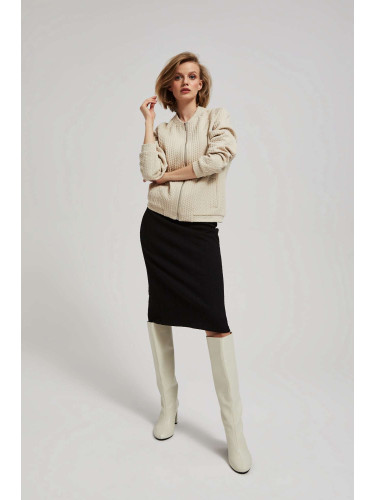 Marisse Black Sweater Pattern Pencil Skirt
