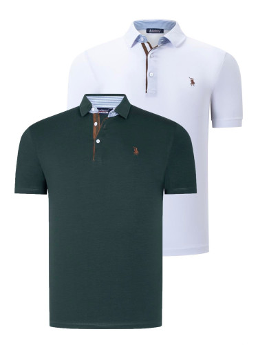 DUAL SET T8582 DEWBERRY MENS T-SHIRT-WHITE-GREEN