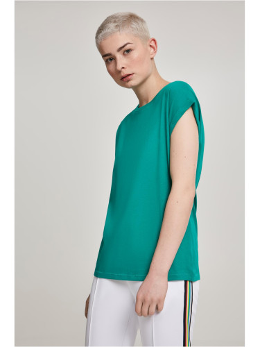 Women's T-shirt with extended shoulder, fresh green