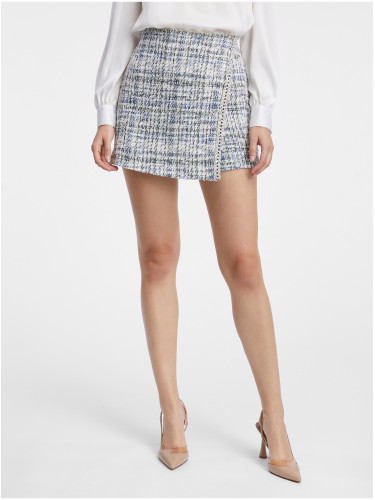 Orsay Blue-Cream Women's Tweed Skirt - Women's