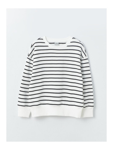 LC Waikiki Girls' Crew Neck Striped Long Sleeve Sweatshirt