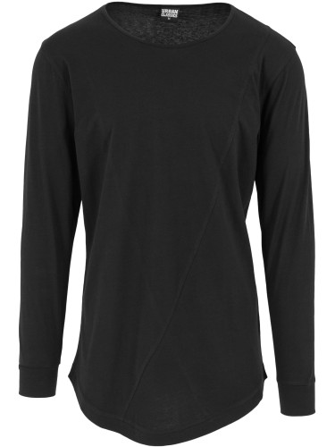 Long Shaped Fashion L/S T-Shirt Black